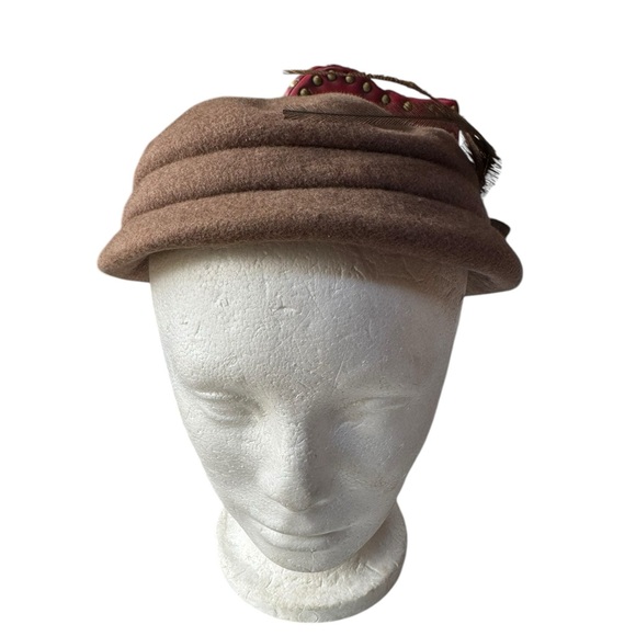 1940s Glenover 100% Wool Feather Flapper Hat‎ - Picture 5 of 6